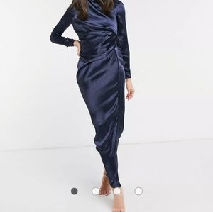 ASOS Navy satin dress